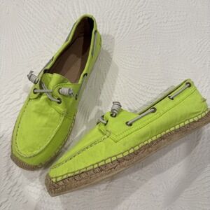 SPERRY Green top-sider top sider fabric shoes flats Size 10 M